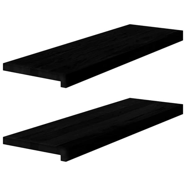 vidaXL trappemåtter 2 stk. mørkebrun 80x30x2 cm massivt egetræ