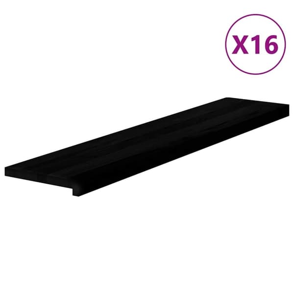 vidaXL trappemåtter 16 stk. mørkebrun 120x30x2 cm massivt egetræ