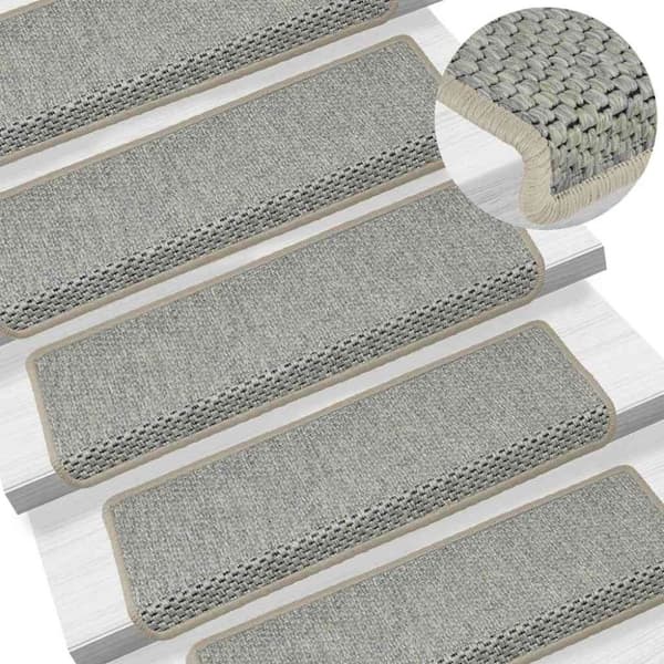 vidaXL Selvklebende trappematter sisal 30 stk 65x21x4 cm grønn