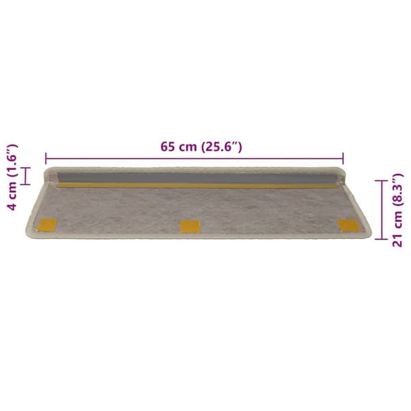 vidaXL Selvklebende trappematter sisal 30 stk 65x21x4 cm grønn