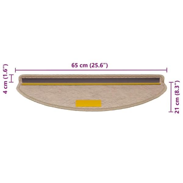 vidaXL Selvklebende trappematter sisal 30 stk 65x21x4 cm sand