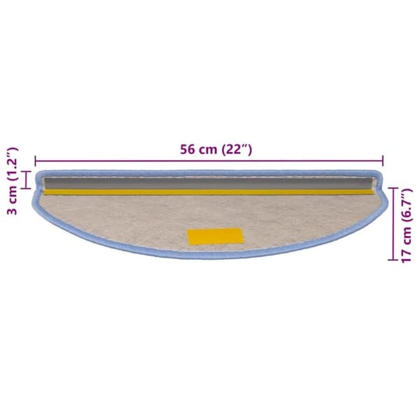 vidaXL selvklæbende trappemåtter 30 stk. 56x17x3 cm sisal-look blå