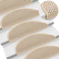 Miniatyrbillede 6 af 8: vidaXL selvklæbende trappemåtter 30 stk. 56x17x3 cm sisal-look creme