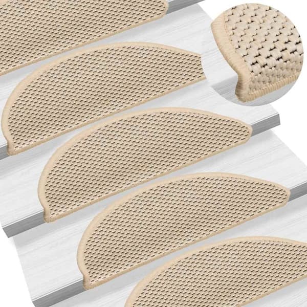 vidaXL selvklæbende trappemåtter 30 stk. 56x17x3 cm sisal-look creme