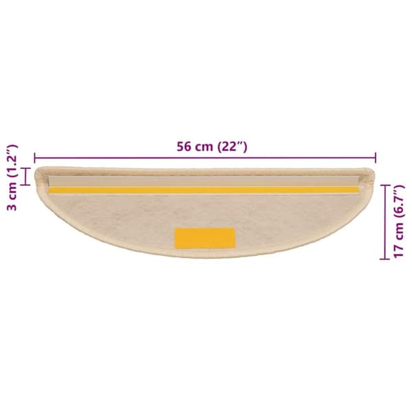 vidaXL selvklæbende trappemåtter 30 stk. 56x17x3 cm sisal-look creme