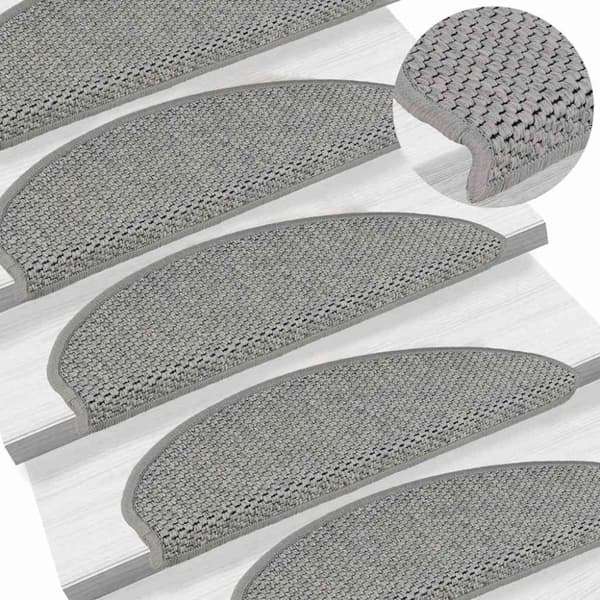 vidaXL selvklæbende trappemåtter 30 stk. 65x21x4 cm sisal-look sølv