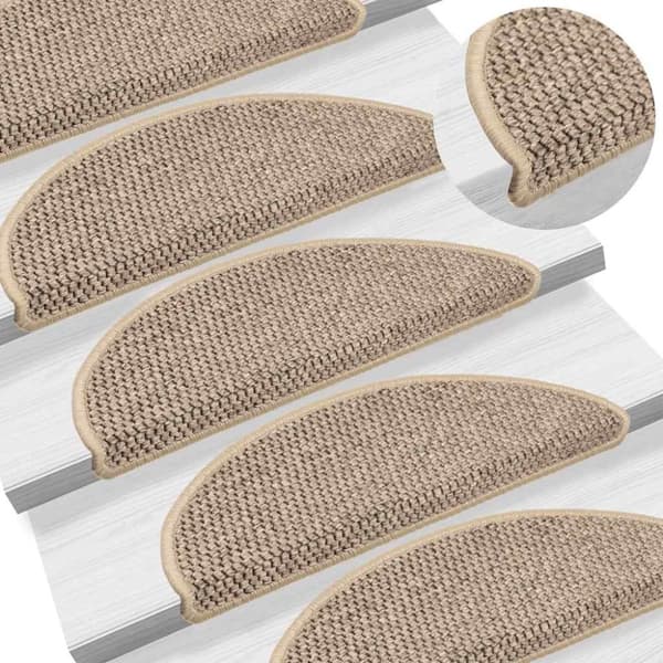 vidaXL Itsekiinnittyvät porrasmatot sisaltyyli 30 kpl 56x17x3 cm beige
