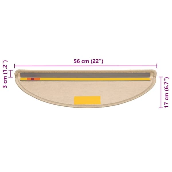 vidaXL Itsekiinnittyvät porrasmatot sisaltyyli 30 kpl 56x17x3 cm beige