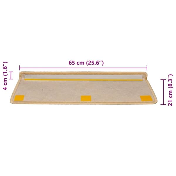 vidaXL selvklæbende trappemåtter 30stk. 65x21x4cm sisal-look lys beige