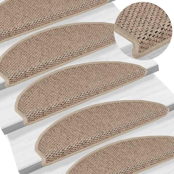 vidaXL selvklæbende trappemåtter 30stk. 65x21x4cm sisal-look sandfarve