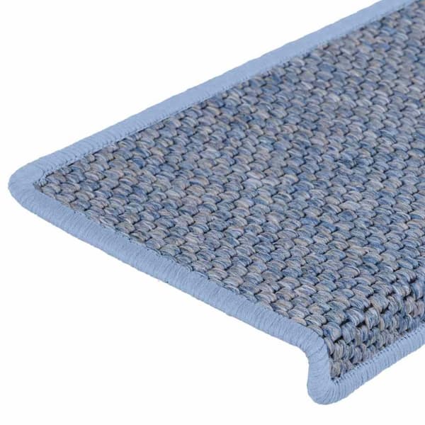 vidaXL selvklæbende trappemåtter 30 stk. 65x21x4 cm sisal-look blå