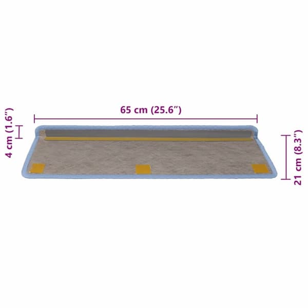 vidaXL selvklæbende trappemåtter 30 stk. 65x21x4 cm sisal-look blå