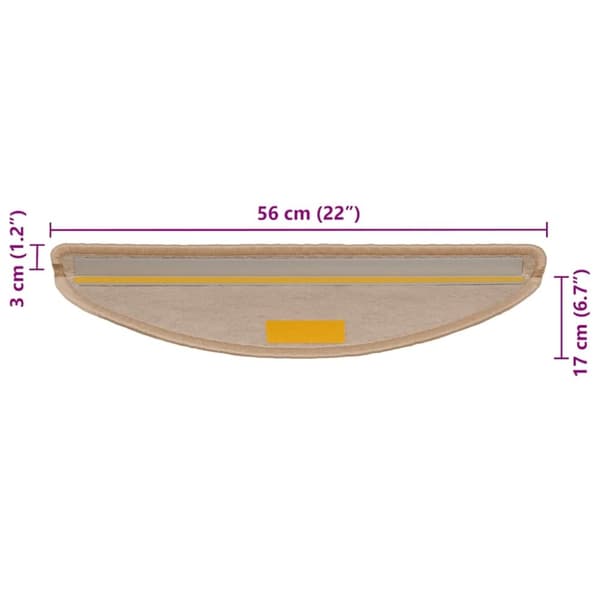vidaXL Selvklebende trappematter sisal 30 stk 56x17x3 cm lysebeige