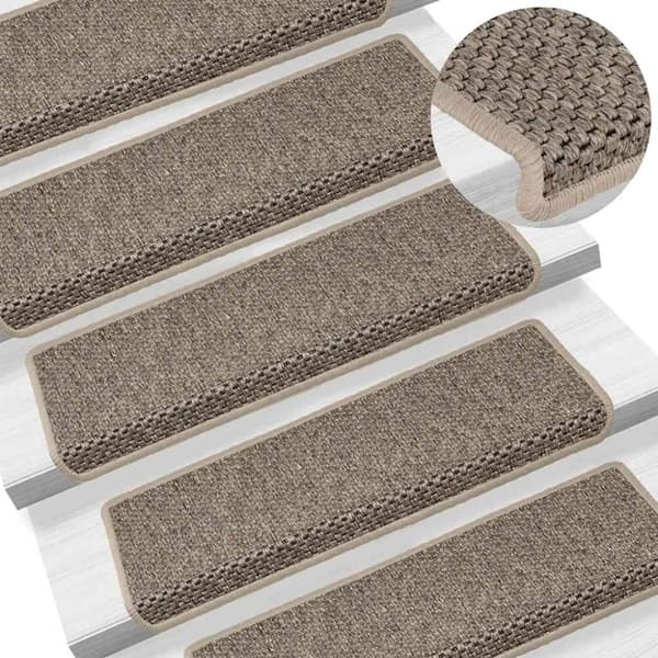 vidaXL Selvklebende trappematter sisal 30 stk 65x21x4 cm mørk beige
