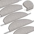 Miniatyrbillede 6 af 8: vidaXL selvklæbende trappemåtter 30 stk. 65x21x4 cm sisal-look platina