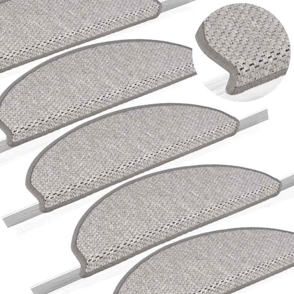 vidaXL selvklæbende trappemåtter 30 stk. 65x21x4 cm sisal-look platina