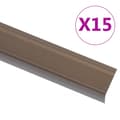 Miniatyrbild 1 av 2: Trappnosar i L-form 15 st aluminium 90 cm brun