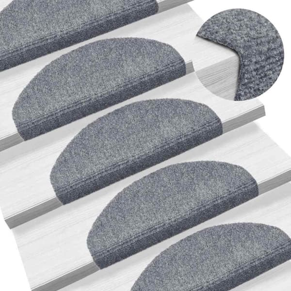 vidaXL selvklæbende trappemåtter 30 stk. 65x21x4 cm lysegrå