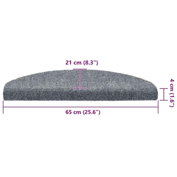 vidaXL selvklæbende trappemåtter 30 stk. 65x21x4 cm lysegrå