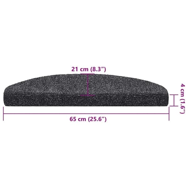vidaXL selvklæbende trappemåtter 30 stk. 65x21x4 cm mørkegrå