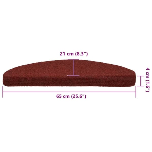 vidaXL selvklæbende trappemåtter 30 stk. 65x21x4 cm rød