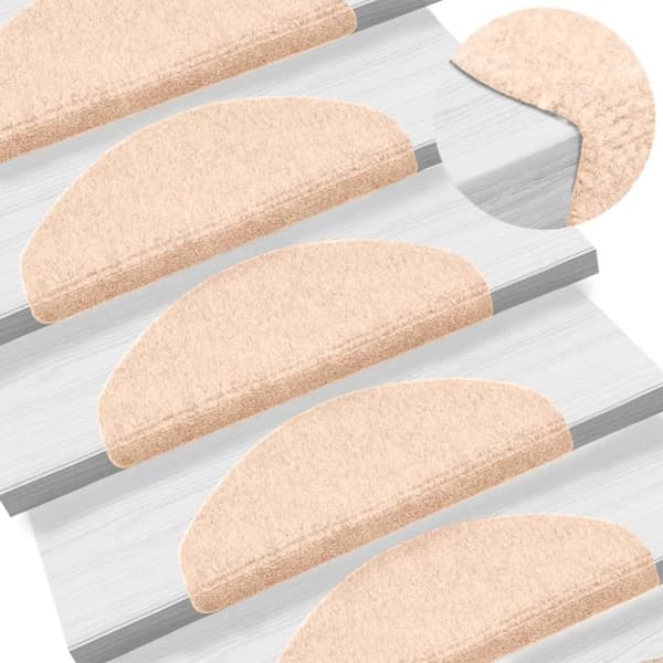 vidaXL Selvklebende trappematter 30 stk kremhvit 65x21x4 cm