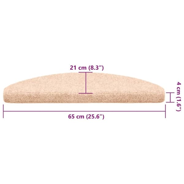 vidaXL Selvklebende trappematter 30 stk kremhvit 65x21x4 cm