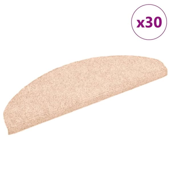 vidaXL Selvklebende trappematter 30 stk kremhvit 65x21x4 cm