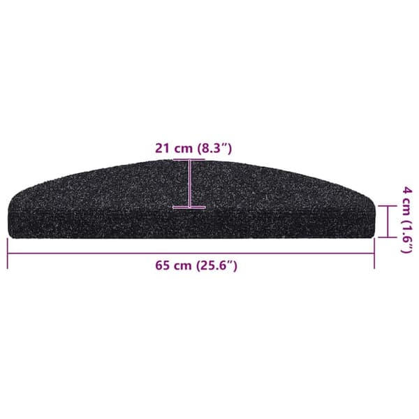 vidaXL selvklæbende trappemåtter 30 stk. 65x21x4 cm sort