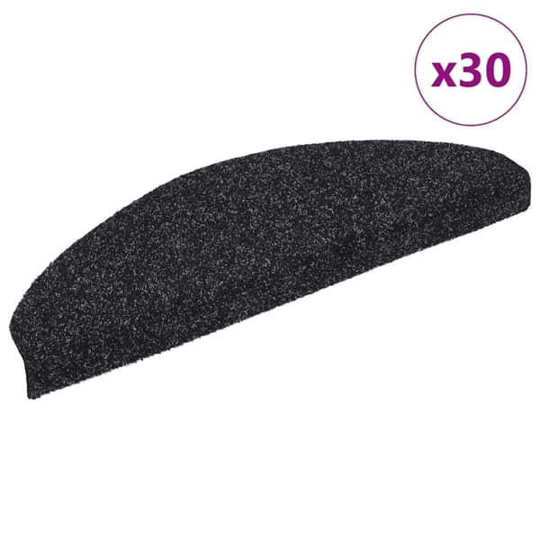 vidaXL selvklæbende trappemåtter 30 stk. 65x21x4 cm sort