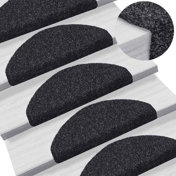 vidaXL Selvklebende trappematter 20 stk svart 65x21x4 cm