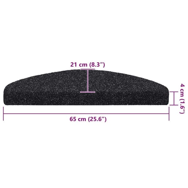 vidaXL Selvklebende trappematter 20 stk svart 65x21x4 cm
