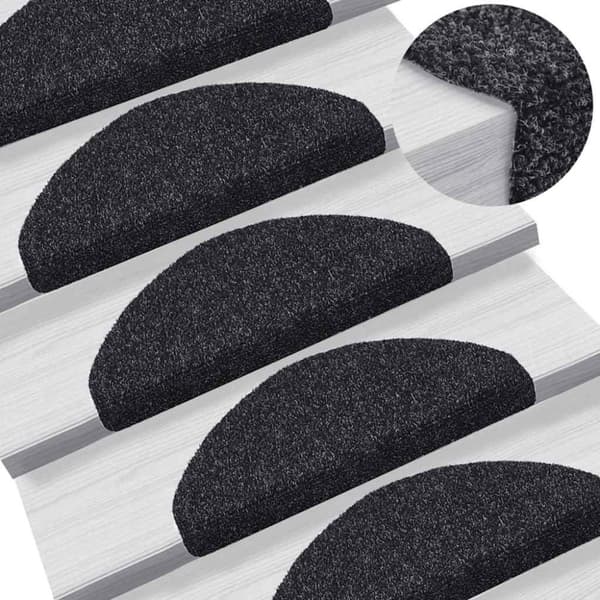 vidaXL Selvklebende trappematter 30 stk svart 65x21x4 cm