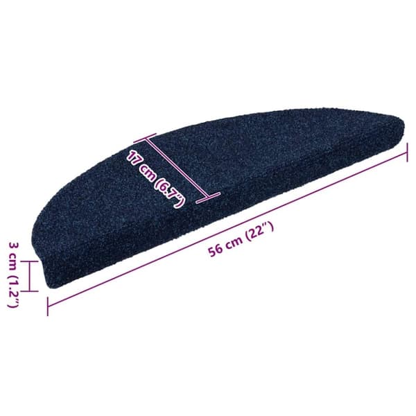 vidaXL selvklæbende trappemåtter 20 stk. 56x17x3 cm marineblå