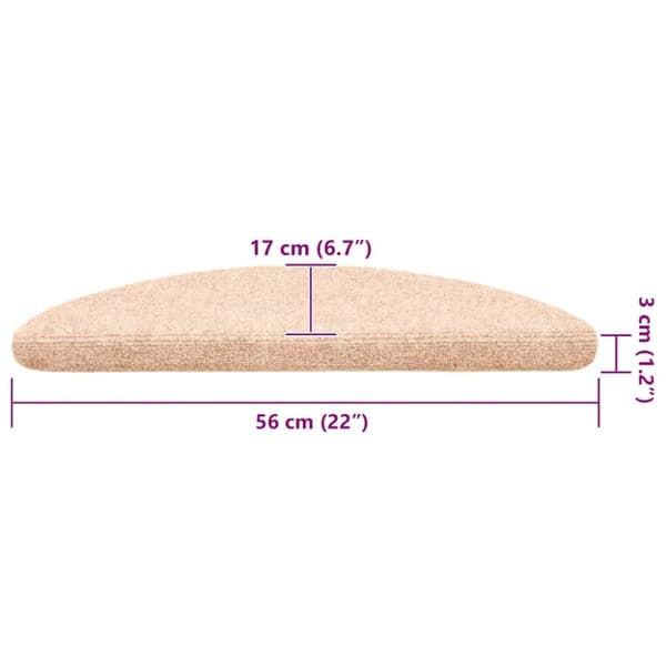 vidaXL Itsekiinnittyvät porrasmatot 20 kpl kerma 56x17x3 cm