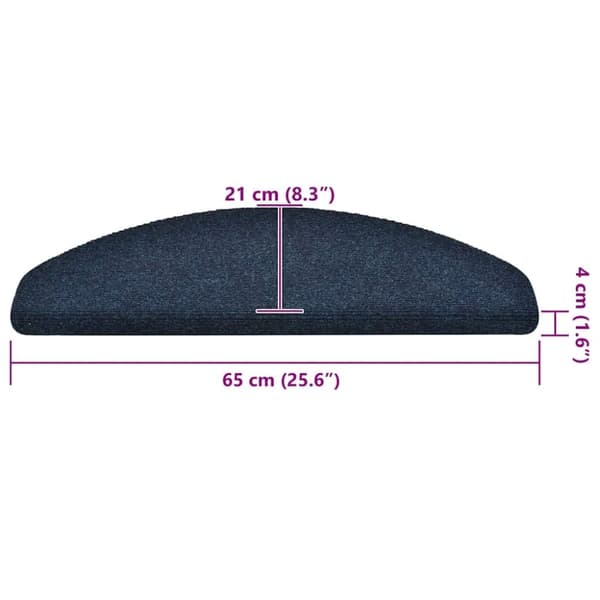 vidaXL selvklæbende trappemåtter 30 stk. 65x21x4 cm marineblå