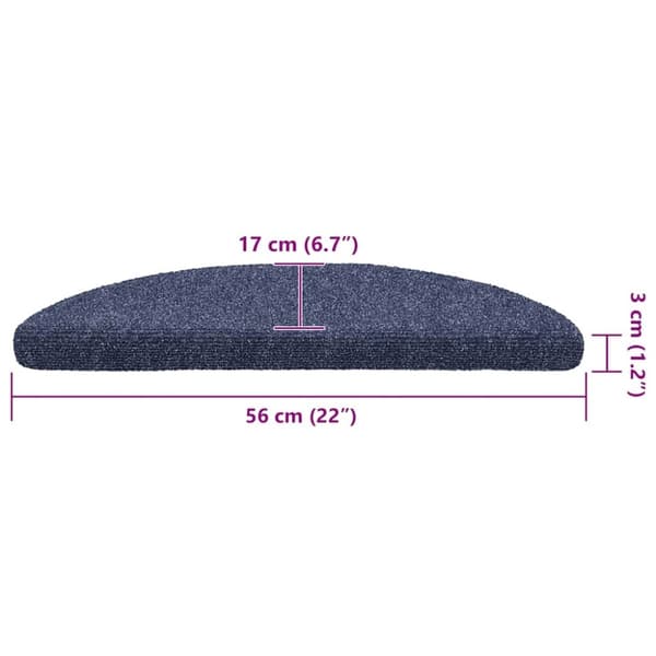 vidaXL Itsekiinnittyvät porrasmatot 30 kpl sininen 56x17x3 cm