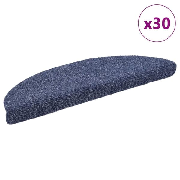 vidaXL Itsekiinnittyvät porrasmatot 30 kpl sininen 56x17x3 cm