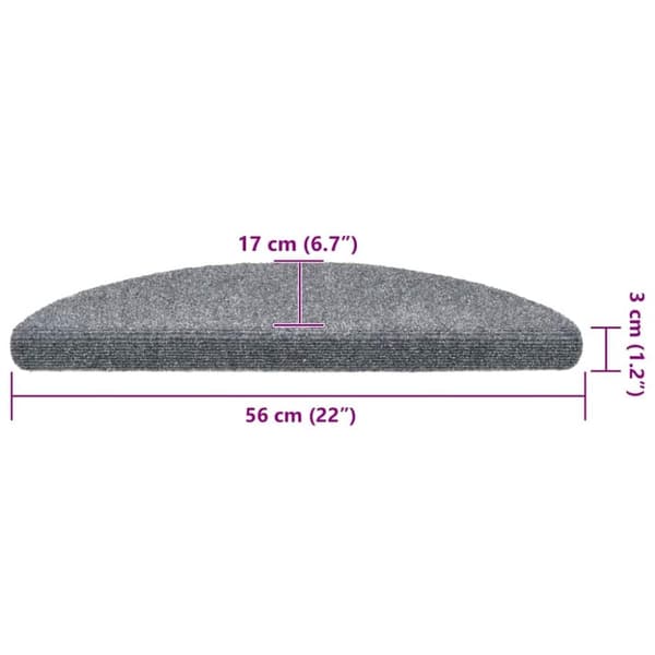vidaXL selvklæbende trappemåtter 30 stk. 56x17x3 cm lysegrå