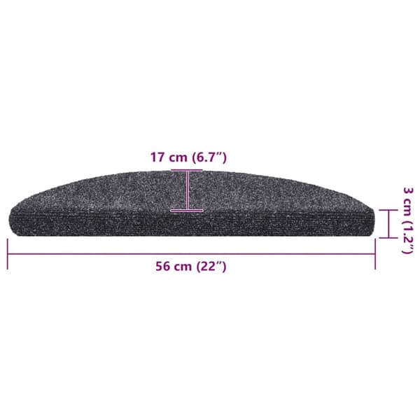vidaXL selvklæbende trappemåtter 30 stk. 56x17x3 cm mørkegrå