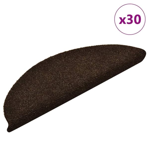 vidaXL selvklæbende trappemåtter 30 stk. 56x17x3 cm mørkebrun