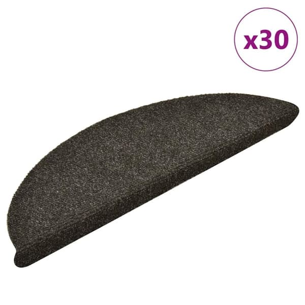 vidaXL Itsekiinnittyvät porrasmatot 30 kpl antrasiitti 56x17x3 cm