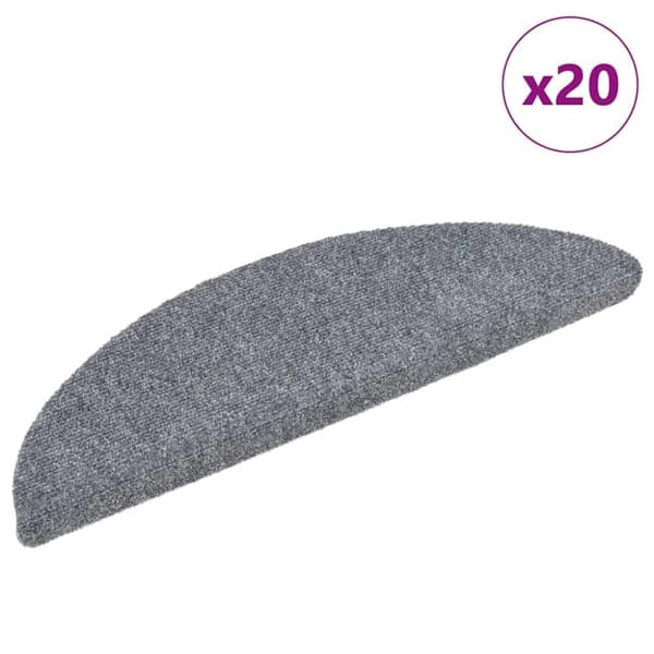 vidaXL selvklæbende trappemåtter 20 stk. 56x17x3 cm lysegrå