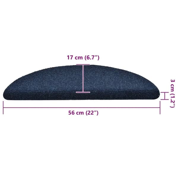 vidaXL selvklæbende trappemåtter 30 stk. 56x17x3 cm marineblå