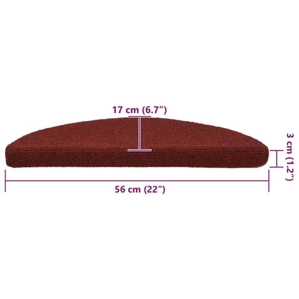 vidaXL Selvklebende trappematter 20 stk rød 56x17x3 cm