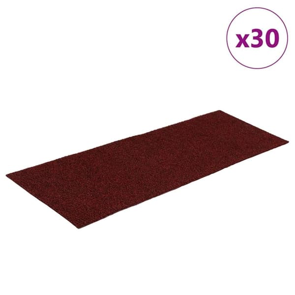 vidaXL trappemåtter selvklæbende 30 stk 60x25 cm rektangulær rød