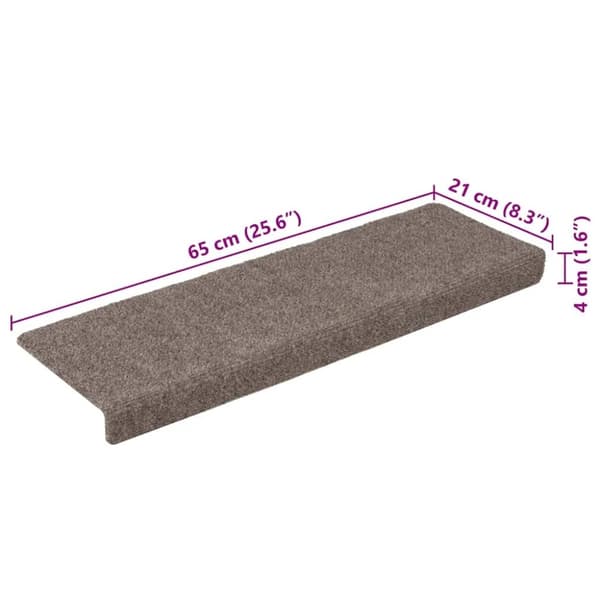 vidaXL selvklæbende trappemåtter 30 stk. 65x21x4 cm cremefarvet