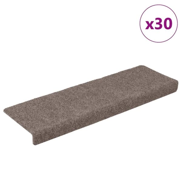 vidaXL selvklæbende trappemåtter 30 stk. 65x21x4 cm cremefarvet