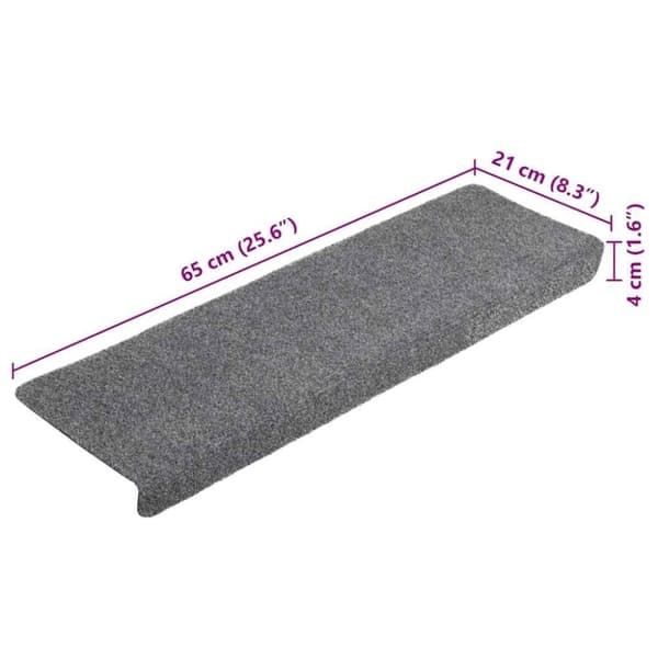 vidaXL selvklæbende trappemåtter 20 stk. 65x21x4 cm lysegrå