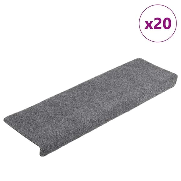 vidaXL selvklæbende trappemåtter 20 stk. 65x21x4 cm lysegrå